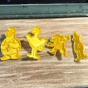 4 Vintage Sesame Street Cookie Cutters